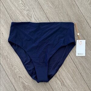 Quince Navy High-Waist Bikini Bottom